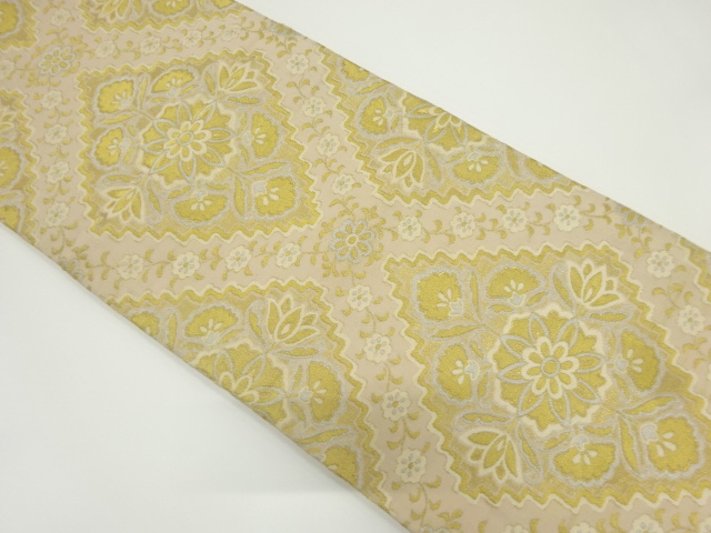 アンティーク　花菱模様織り出し袋帯（材料）